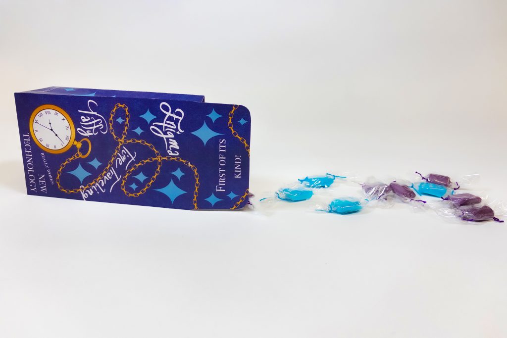 Time Traveling Taffy Packaging Design